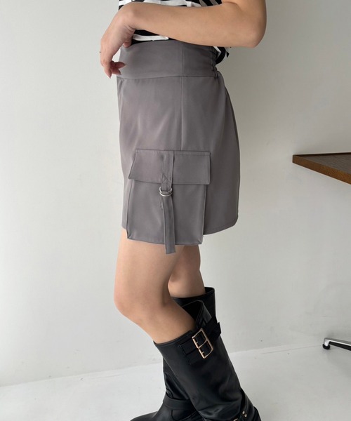 one after another NICE CLAUP（ワンアフターアナザーナイスクラップ）の「サイドポケット付きショートパンツ（その他パンツ・レディース・グレー/ブラック/アイボリー・FREE）」の19枚目の写真