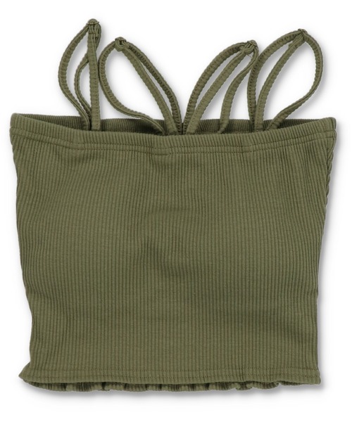 SPINNS（スピンズ）の「【S.Mサイズ展開】カップ付き！肩紐着脱OK！マルチWAYリブキャミソール（キャミソール・レディース・ブラック/オフホワイト/オートミール/モカ/カーキ・M/S）」の5枚目の写真