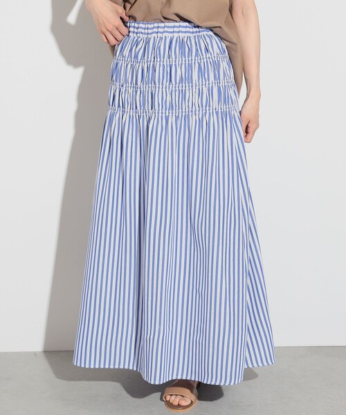 BEAMS HEART(ビームスハート)の「BEAMS HEART / ストライプ柄 シャーリング ロングスカート(スカート・レディース・ブルー/イエロー系その他2・FREE)」の22枚目の写真