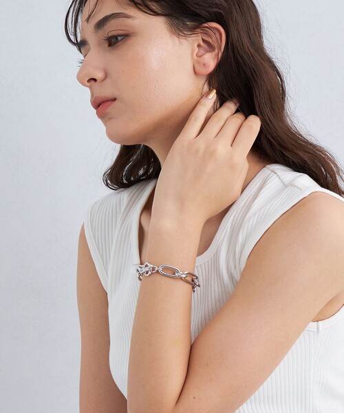 green label relaxing（グリーンレーベルリラクシング）の「楕円チェーン ブレスレット（ブレスレット・レディース・シルバー/ゴールド・FREE）」の3枚目の写真