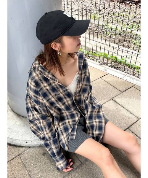 Ungrid(アングリッド)の「チェックルーズシャツ(シャツ/ブラウス・レディース・ネイビー/オフホワイト・FREE)」の22枚目の写真