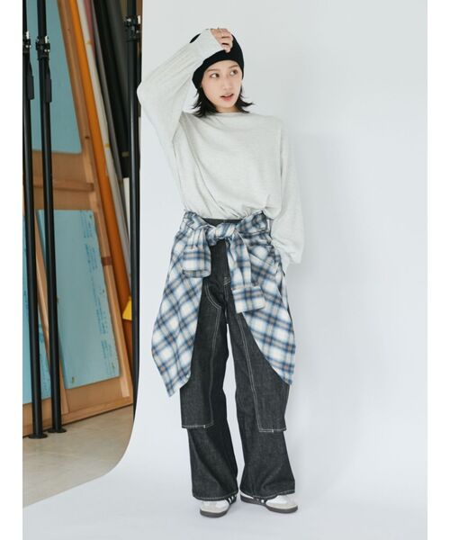 Ungrid(アングリッド)の「チェックルーズシャツ(シャツ/ブラウス・レディース・ネイビー/オフホワイト・FREE)」の17枚目の写真