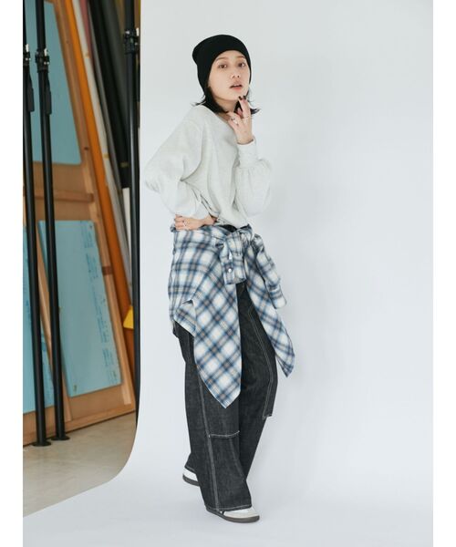 Ungrid(アングリッド)の「チェックルーズシャツ(シャツ/ブラウス・レディース・ネイビー/オフホワイト・FREE)」の18枚目の写真