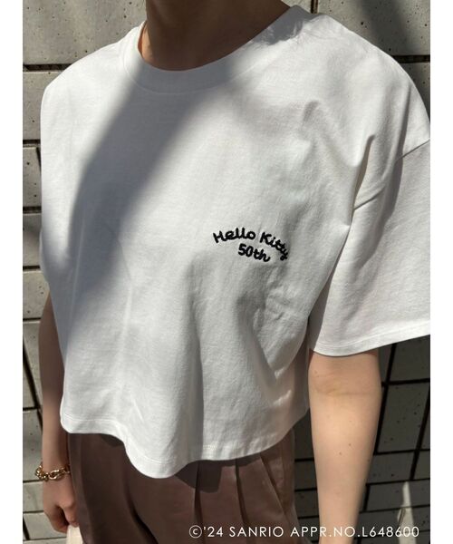 ハローキティコラボ（ハローキティコラボ）の「【ハローキティコラボ】シルエットTシャツ（Tシャツ/カットソー・レディース・ブラック/ホワイト・FREE）」の5枚目の写真