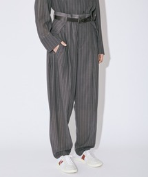 wool silk stripe    three tuck pegtop PT