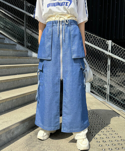 CIAOPANIC（チャオパニック）の「ラメデニムフロントジップスカート（スカート・レディース・サックスブルー/ブラック・SMALL/MEDIUM）」の16枚目の写真