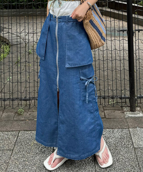 CIAOPANIC（チャオパニック）の「ラメデニムフロントジップスカート（スカート・レディース・サックスブルー/ブラック・SMALL/MEDIUM）」の21枚目の写真