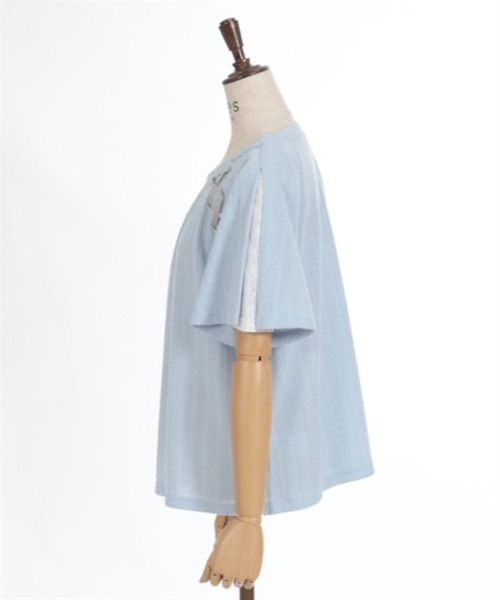 axes femme(アクシーズファム)の「レースアッププルオーバー(Tシャツ/カットソー・レディース・ホワイト/ピンク/サックスブルー/グレー・FREE)」の13枚目の写真