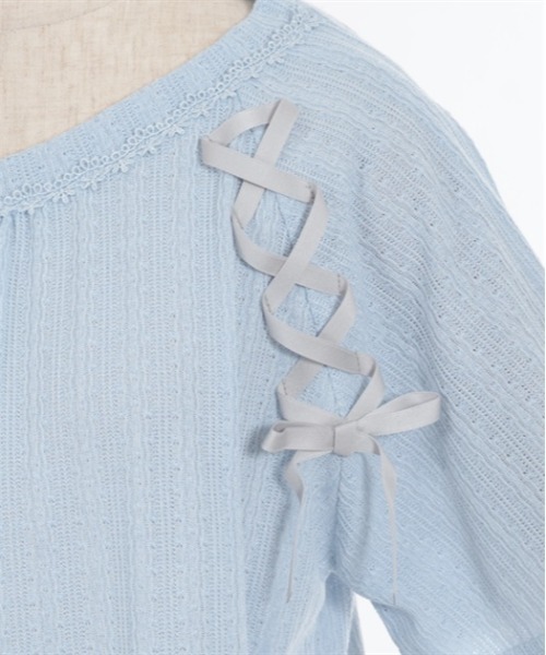 axes femme(アクシーズファム)の「レースアッププルオーバー(Tシャツ/カットソー・レディース・ホワイト/ピンク/サックスブルー/グレー・FREE)」の17枚目の写真