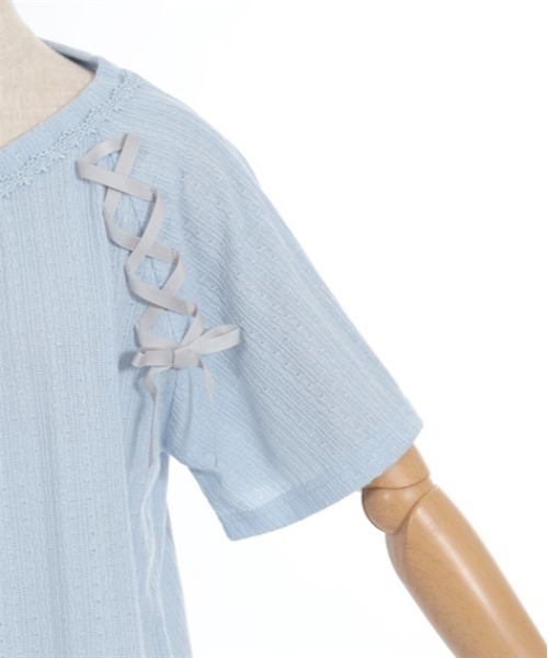 axes femme(アクシーズファム)の「レースアッププルオーバー(Tシャツ/カットソー・レディース・ホワイト/ピンク/サックスブルー/グレー・FREE)」の19枚目の写真
