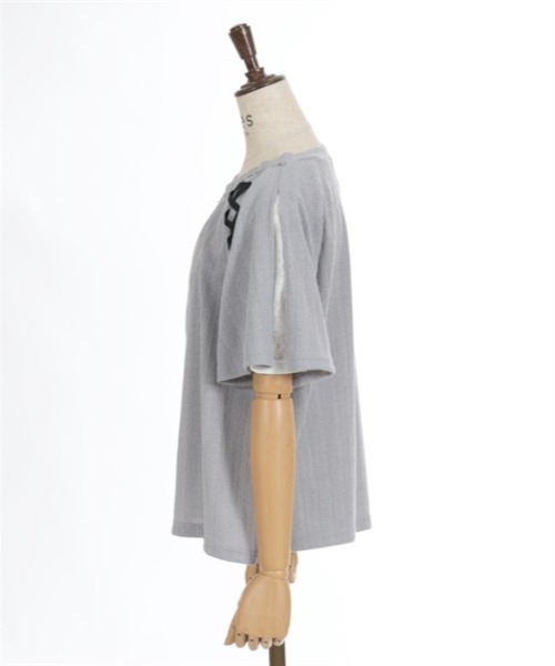 axes femme(アクシーズファム)の「レースアッププルオーバー(Tシャツ/カットソー・レディース・ホワイト/ピンク/サックスブルー/グレー・FREE)」の21枚目の写真