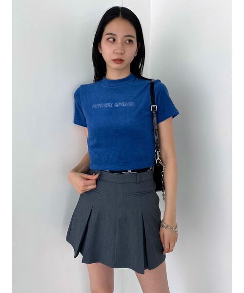 EMODA(エモダ)の「エンブロイダリーパイルトップ(Tシャツ/カットソー・レディース・グリーン/ブルー/グレー/ブラック・FREE)」の10枚目の写真