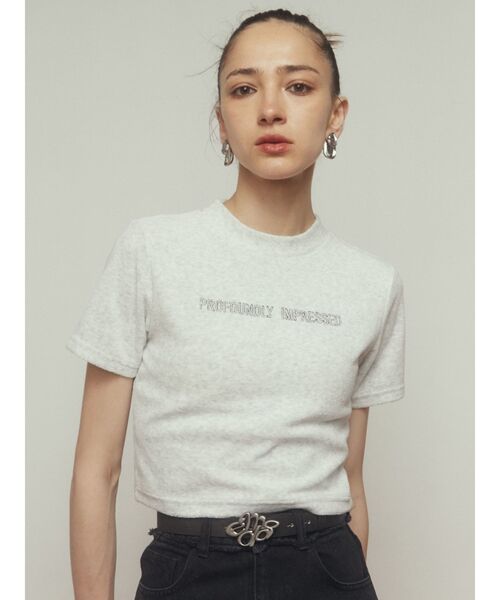 EMODA(エモダ)の「エンブロイダリーパイルトップ(Tシャツ/カットソー・レディース・グリーン/ブルー/グレー/ブラック・FREE)」の12枚目の写真