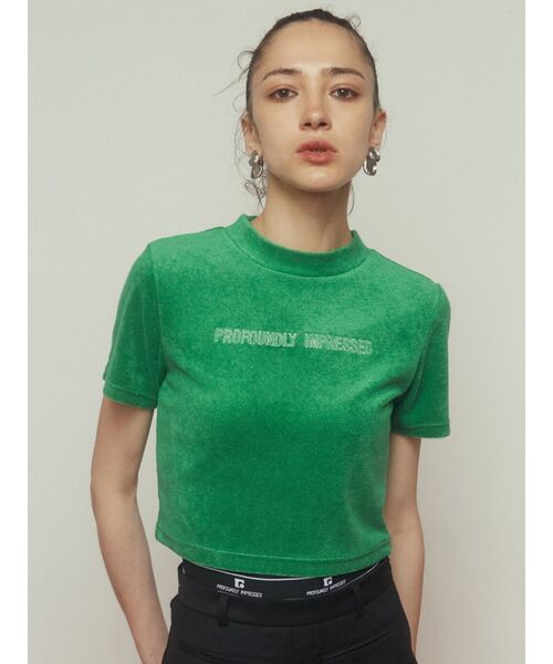 EMODA(エモダ)の「エンブロイダリーパイルトップ(Tシャツ/カットソー・レディース・グリーン/ブルー/グレー/ブラック・FREE)」の16枚目の写真