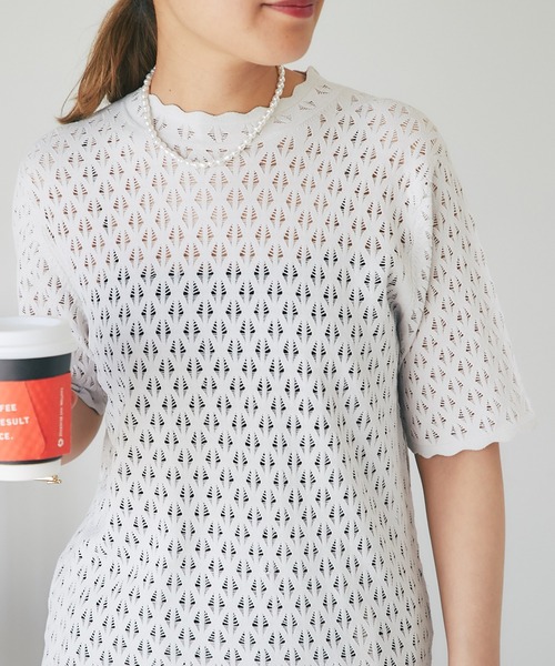 un dix cors（アンディコール）の「レース編み半袖プルオーバー（ニット/セーター・レディース・チャコールグレー/ライトグレー・FREE）」の21枚目の写真