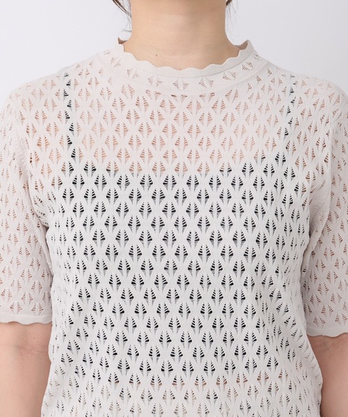 un dix cors（アンディコール）の「レース編み半袖プルオーバー（ニット/セーター・レディース・チャコールグレー/ライトグレー・FREE）」の17枚目の写真