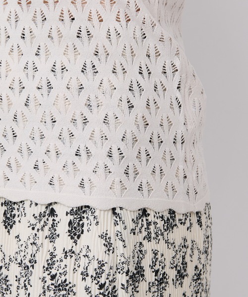 un dix cors（アンディコール）の「レース編み半袖プルオーバー（ニット/セーター・レディース・チャコールグレー/ライトグレー・FREE）」の15枚目の写真