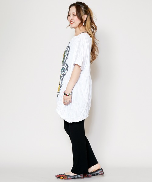 チャイハネ（チャイハネ）の「【チャイハネ】サンステTシャツ（Tシャツ/カットソー・レディース・ブルー/ブラック/ホワイト・FREE）」の4枚目の写真