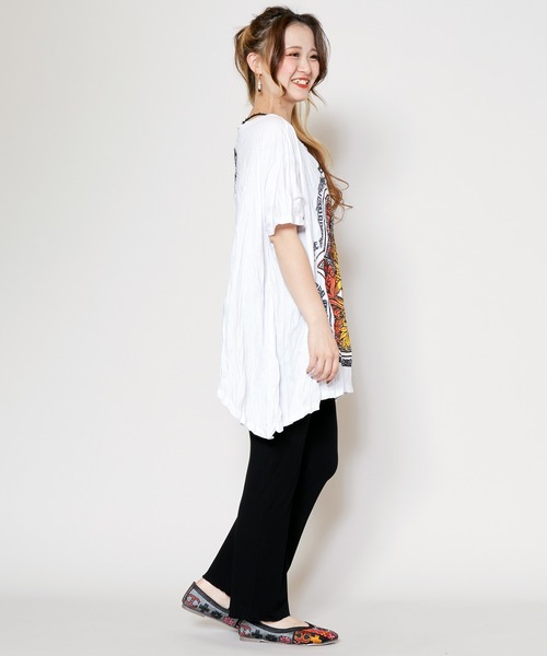 チャイハネ（チャイハネ）の「【チャイハネ】サンステTシャツ（Tシャツ/カットソー・レディース・ブルー/ブラック/ホワイト・FREE）」の5枚目の写真