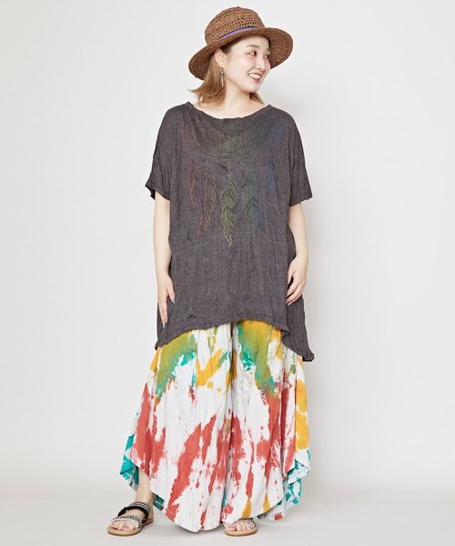 チャイハネ（チャイハネ）の「【チャイハネ】サンステTシャツ（Tシャツ/カットソー・レディース・ブルー/ブラック/ホワイト・FREE）」の8枚目の写真