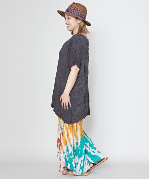 チャイハネ（チャイハネ）の「【チャイハネ】サンステTシャツ（Tシャツ/カットソー・レディース・ブルー/ブラック/ホワイト・FREE）」の9枚目の写真
