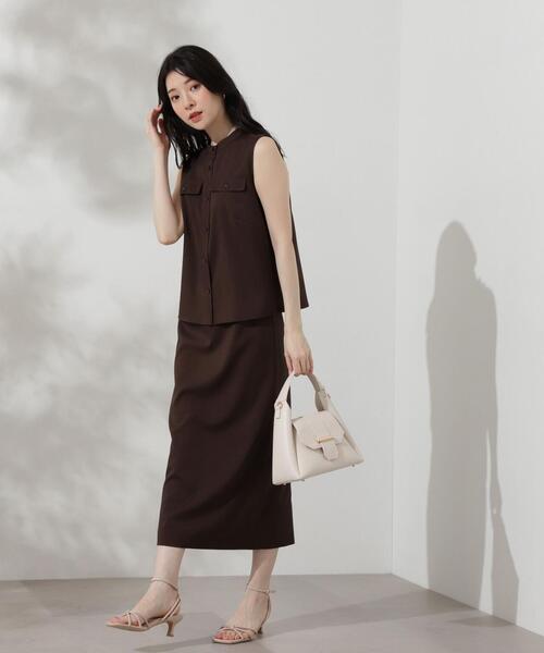 「PROPORTION BODY DRESSING」 ノースリーブブラウス 3 グレー レディース PROPORTION BODY DRESSING｜リボンノースリーブブラウス