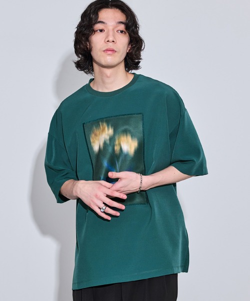 JUNRED(ジュンレッド)の「スモークフラワールーズTシャツ(Tシャツ/カットソー・メンズ・ホワイト/グリーン/ブラック・L/M/S)」の3枚目の写真