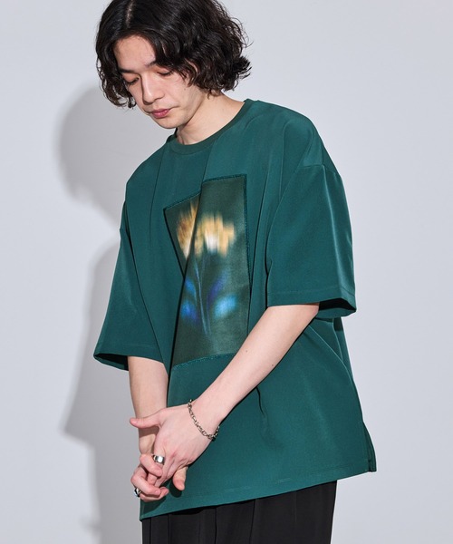 JUNRED(ジュンレッド)の「スモークフラワールーズTシャツ(Tシャツ/カットソー・メンズ・ホワイト/グリーン/ブラック・L/M/S)」の5枚目の写真