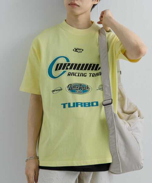 SENSE OF PLACE by URBAN RESEARCH(センスオブプレイスバイアーバンリサーチ)の「フェードロゴグラフィックTシャツ(5分袖)(Tシャツ/カットソー・メンズ・ブラック/イエロー/ロイヤルブルー・MEDIUM/LARGE)」の1枚目の写真