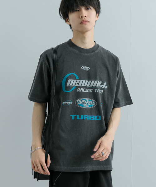 SENSE OF PLACE by URBAN RESEARCH(センスオブプレイスバイアーバンリサーチ)の「フェードロゴグラフィックTシャツ(5分袖)(Tシャツ/カットソー・メンズ・ブラック/イエロー/ロイヤルブルー・MEDIUM/LARGE)」の9枚目の写真