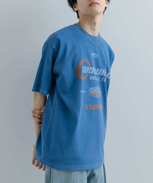 SENSE OF PLACE by URBAN RESEARCH(センスオブプレイスバイアーバンリサーチ)の「フェードロゴグラフィックTシャツ(5分袖)(Tシャツ/カットソー・メンズ・ブラック/イエロー/ロイヤルブルー・MEDIUM/LARGE)」の19枚目の写真