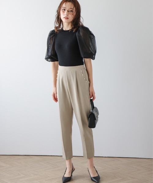 La-gemme(ラジェム)の「パールスカラップポケットテーパードパンツ(その他パンツ・レディース・ホワイト/ブラック/ネイビー/ベージュ・M/L)」の14枚目の写真
