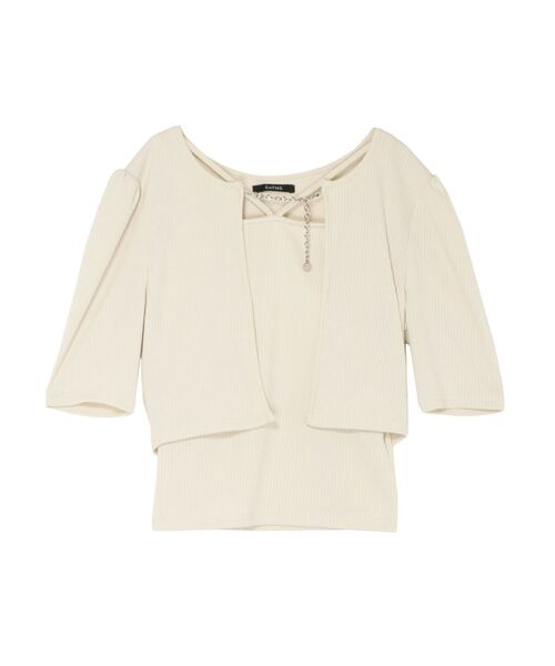 EATME（イートミー）の「キャミ&チェーンカーディガンセット（Tシャツ/カットソー・レディース・その他1/その他/アイボリー・FREE）」の6枚目の写真