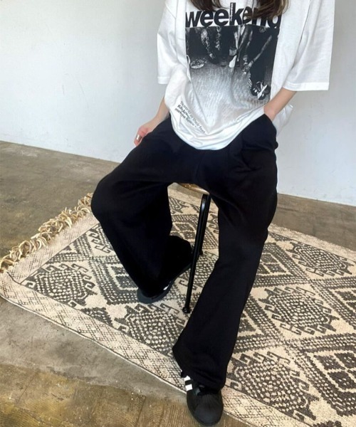 ISOOK（アイスー）の「スウェットワイドパンツ(kiharu select) / スウェットパンツ ワイドパンツ ルーズパンツ（スウェットパンツ・レディース・グレー/ブラック・FREE）」の14枚目の写真