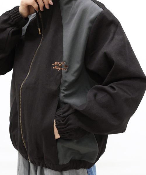KRIFF MAYER(クリフメイヤー)の「切替ツイルJK(ブルゾン・レディース・ベージュ/オレンジ/ブラック/カーキ・MEDIUM/LARGE)」の6枚目の写真