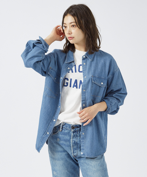 SOMETHING（サムシング）の「＜追加2＞【SOMETHING/サムシング】BIGフィット デニムシャツ / インディゴ / オーバーサイズ / レディース（シャツ/ブラウス・レディース・インディゴブルー・フリー）」の7枚目の写真