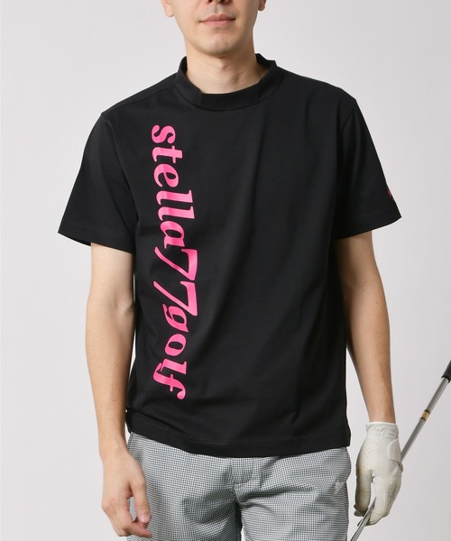 stella77golf(ステラセブンティーンセブンゴルフ)の「接触冷感モックネックTシャツ(Tシャツ/カットソー・メンズ・ブラック/ホワイト/ライム・LARGE/X-LARGE/XX-LARGE/MEDIUM)」の3枚目の写真