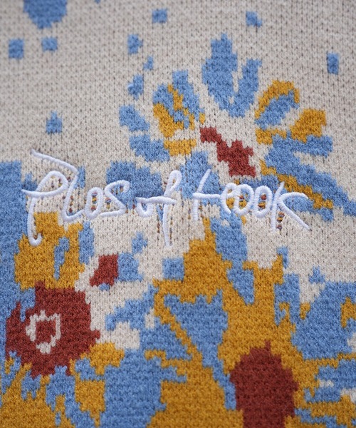 HOOK(フック)の「HOOK -original- マーガレット畑模様ニット(ニット/セーター・メンズ・パープル/ライトベージュ・L/M/XL)」の18枚目の写真