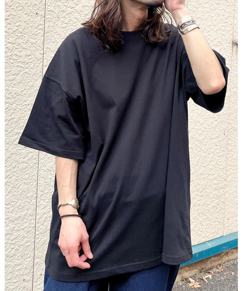MODISH GAZE(モディシュガゼ)の「【MODISH GAZE】USAコットンビックサイズ半袖TシャツCOOL&UVCUT(CP)(Tシャツ/カットソー・レディース・ブラック・5XL/4XL/3XL/2XL/XL)」の1枚目の写真