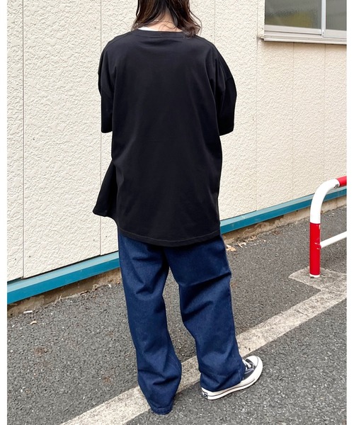 MODISH GAZE(モディシュガゼ)の「【MODISH GAZE】USAコットンビックサイズ半袖TシャツCOOL&UVCUT(CP)(Tシャツ/カットソー・レディース・ブラック・5XL/4XL/3XL/2XL/XL)」の3枚目の写真
