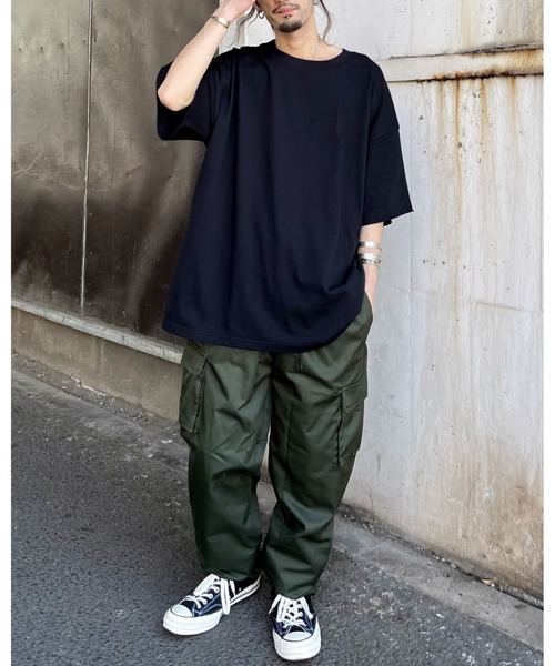 MODISH GAZE(モディシュガゼ)の「【MODISH GAZE】USAコットンビックサイズ半袖TシャツCOOL&UVCUT(CP)(Tシャツ/カットソー・レディース・ブラック・5XL/4XL/3XL/2XL/XL)」の10枚目の写真