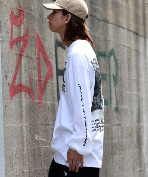 SEQUENZ(シークエンズ)の「【SEQUENZ/シークエンズ】O.G COLLAGE PUFF PT L/S TEE / フォトコラージュ パフ プリント 長袖 Tシャツ(Tシャツ/カットソー・メンズ・ブラック/ホワイト/オレンジ/ネイビー・S/M/L/LL)」の9枚目の写真