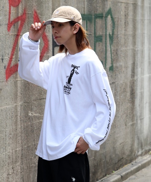 SEQUENZ(シークエンズ)の「【SEQUENZ/シークエンズ】O.G COLLAGE PUFF PT L/S TEE / フォトコラージュ パフ プリント 長袖 Tシャツ(Tシャツ/カットソー・メンズ・ブラック/ホワイト/オレンジ/ネイビー・S/M/L/LL)」の5枚目の写真