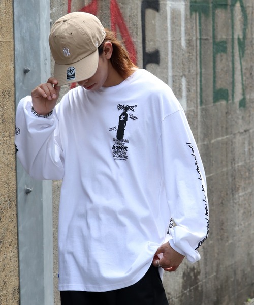 SEQUENZ(シークエンズ)の「【SEQUENZ/シークエンズ】O.G COLLAGE PUFF PT L/S TEE / フォトコラージュ パフ プリント 長袖 Tシャツ(Tシャツ/カットソー・メンズ・ブラック/ホワイト/オレンジ/ネイビー・S/M/L/LL)」の7枚目の写真