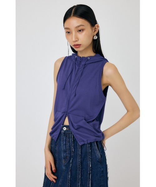 MOUSSY（マウジー）の「H/N HOODIE ベスト（ベスト・レディース・ブルー/オフホワイト・FREE）」の19枚目の写真