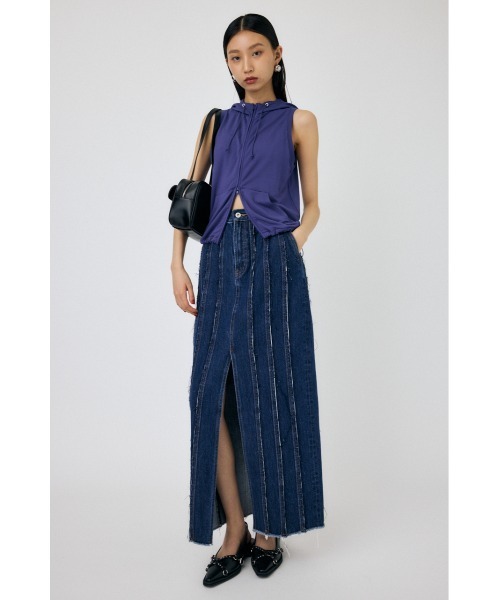 MOUSSY（マウジー）の「H/N HOODIE ベスト（ベスト・レディース・ブルー/オフホワイト・FREE）」の18枚目の写真