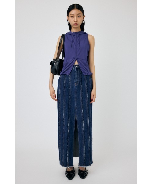 MOUSSY（マウジー）の「H/N HOODIE ベスト（ベスト・レディース・ブルー/オフホワイト・FREE）」の16枚目の写真