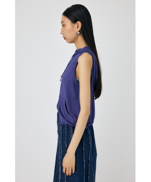 MOUSSY（マウジー）の「H/N HOODIE ベスト（ベスト・レディース・ブルー/オフホワイト・FREE）」の13枚目の写真