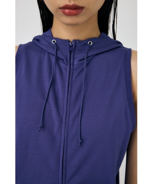 MOUSSY（マウジー）の「H/N HOODIE ベスト（ベスト・レディース・ブルー/オフホワイト・FREE）」の11枚目の写真