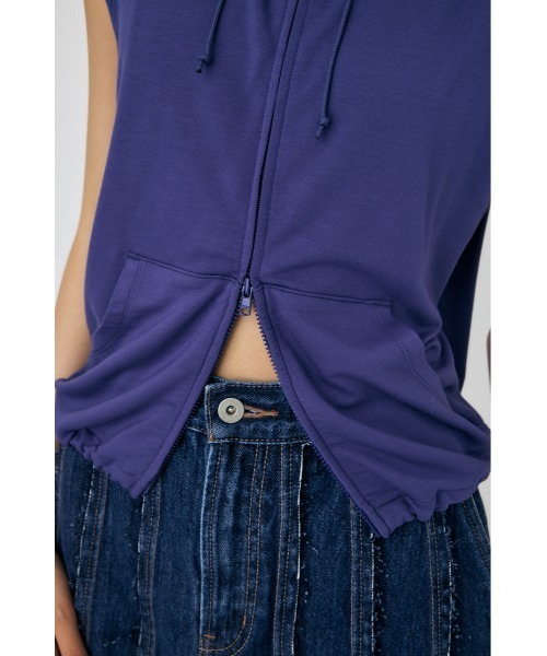 MOUSSY（マウジー）の「H/N HOODIE ベスト（ベスト・レディース・ブルー/オフホワイト・FREE）」の8枚目の写真